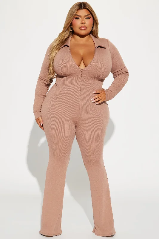 Ashley Rib Jumpsuit - Mocha