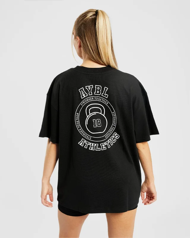 Athletics Kettlebell Oversized T Shirt - Black