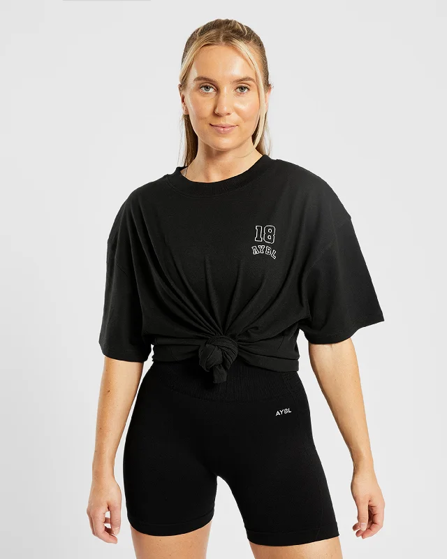 Athletics Kettlebell Oversized T Shirt - Black