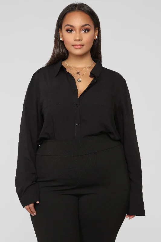 Aurora Woven Top - Black