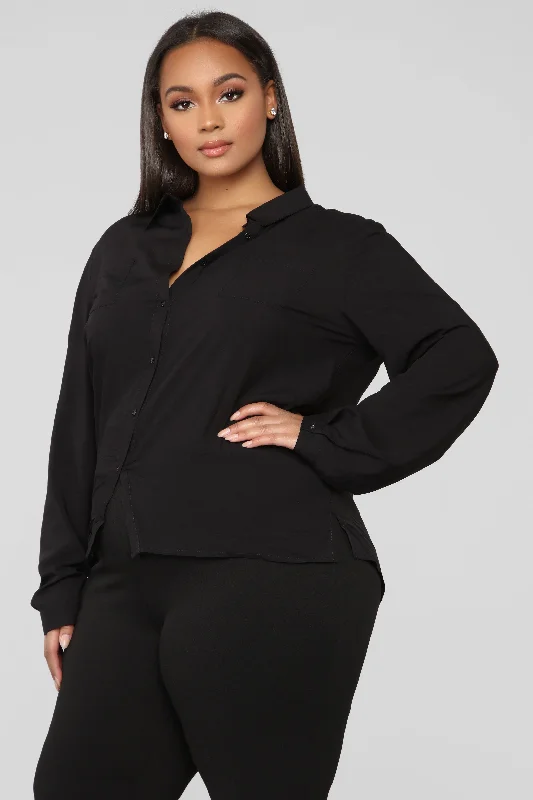 Aurora Woven Top - Black