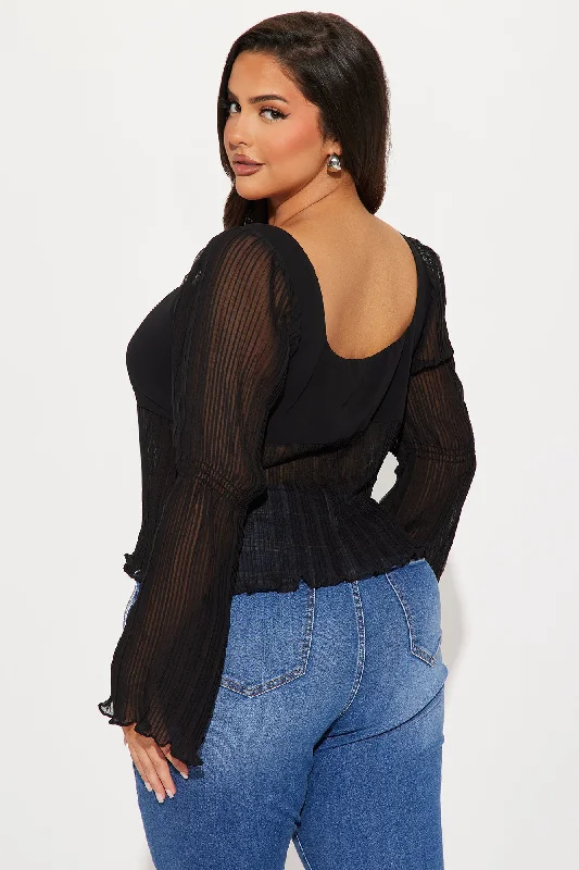 Beauty And Grace Blouse Top - Black