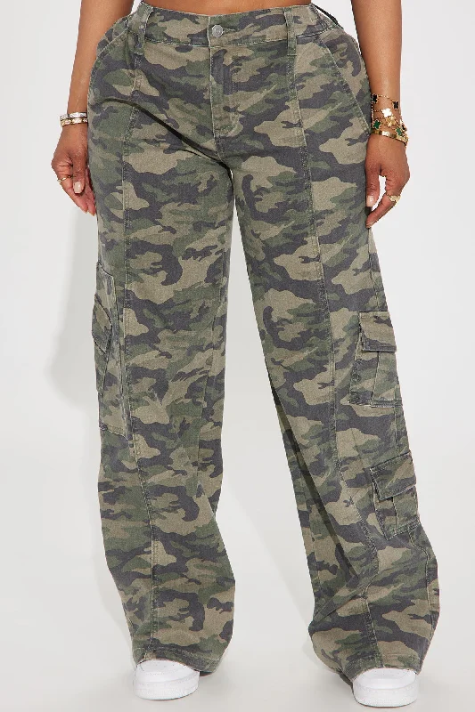 Berkely Washed Camo Cargo Pant - Olive/combo