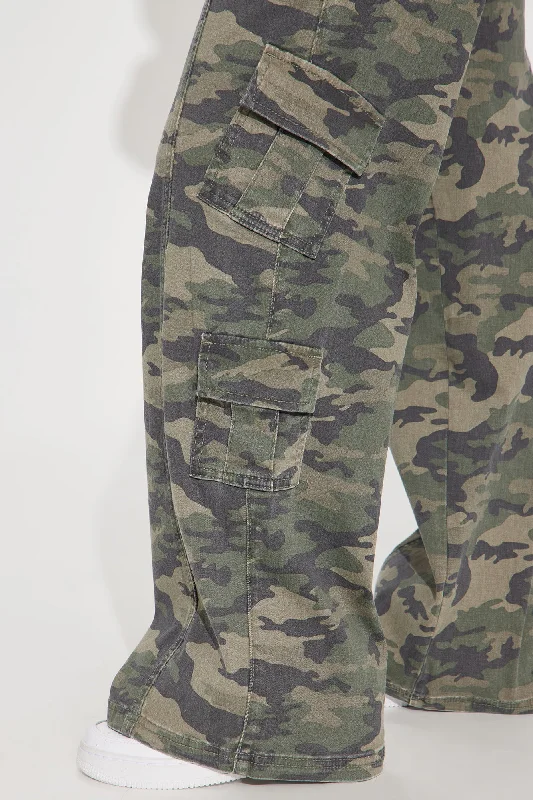 Berkely Washed Camo Cargo Pant - Olive/combo