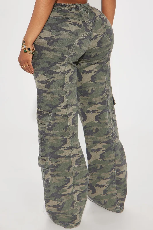 Berkely Washed Camo Cargo Pant - Olive/combo