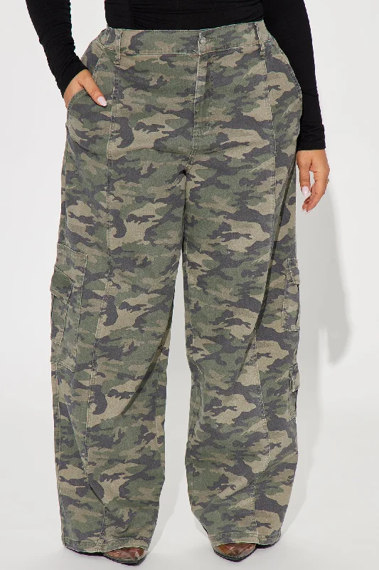 Berkely Washed Camo Cargo Pant - Olive/combo