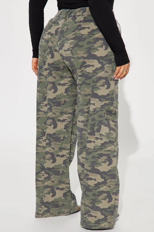 Berkely Washed Camo Cargo Pant - Olive/combo