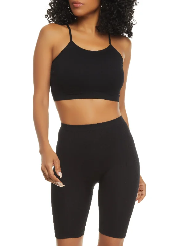 Basic Seamless Ribbed Scoop Neck Cami