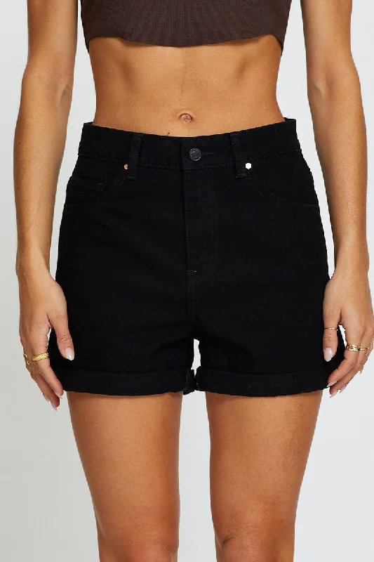 Black Denim Shorts