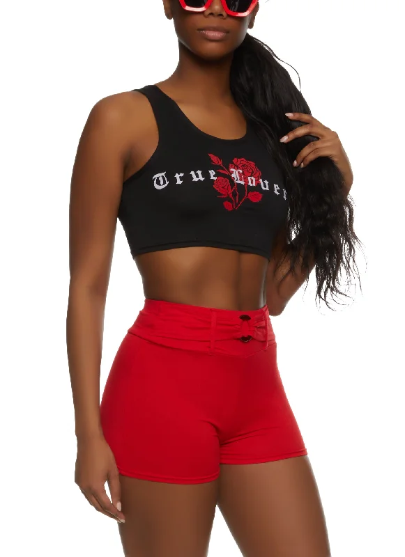 True Lovers Cropped Graphic Tank Top