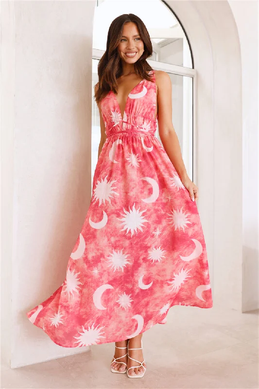 Blazing Sun Maxi Dress Coral