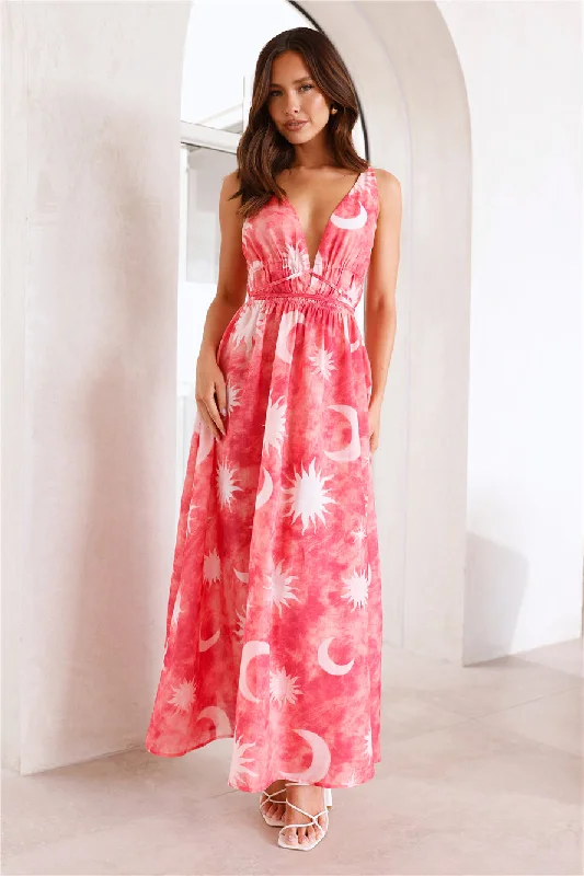 Blazing Sun Maxi Dress Coral