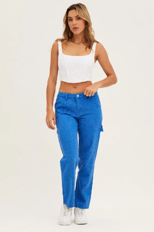 Blue Carpenter Denim Jeans Low Rise