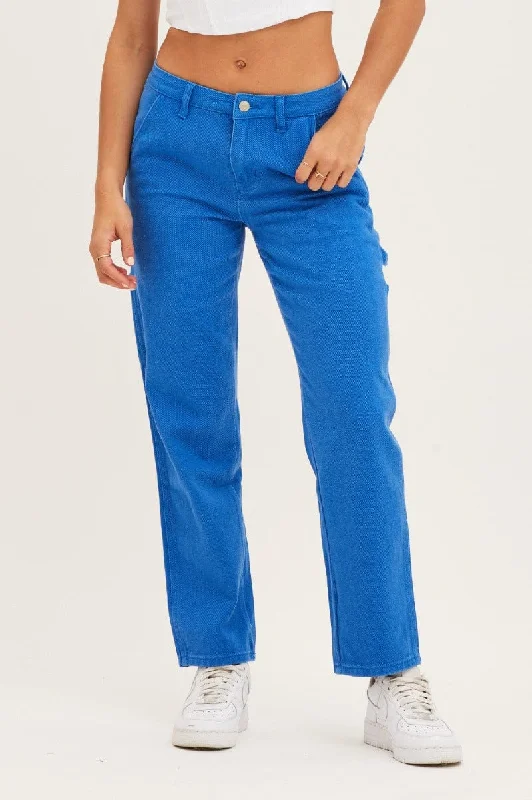 Blue Carpenter Denim Jeans Low Rise