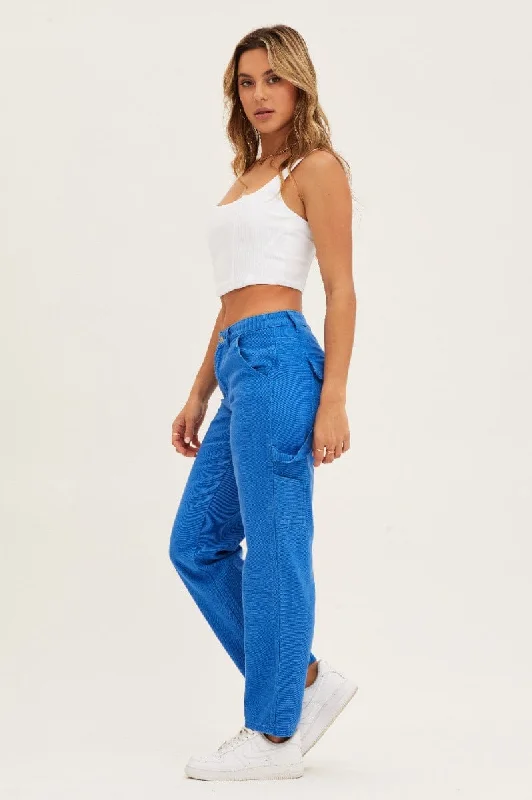 Blue Carpenter Denim Jeans Low Rise