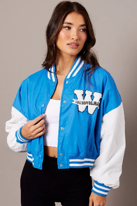 Blue NYC Varsity Bomber Jacket