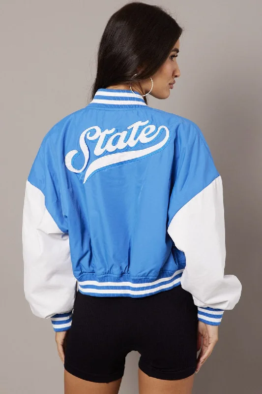 Blue NYC Varsity Bomber Jacket