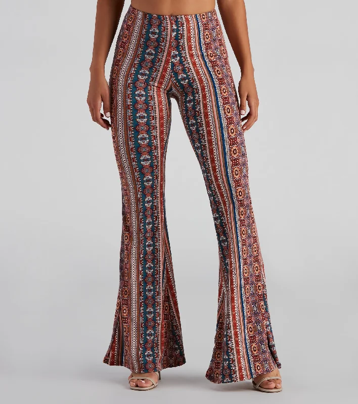 Bohemian Daze Medallion Print Flare Pants