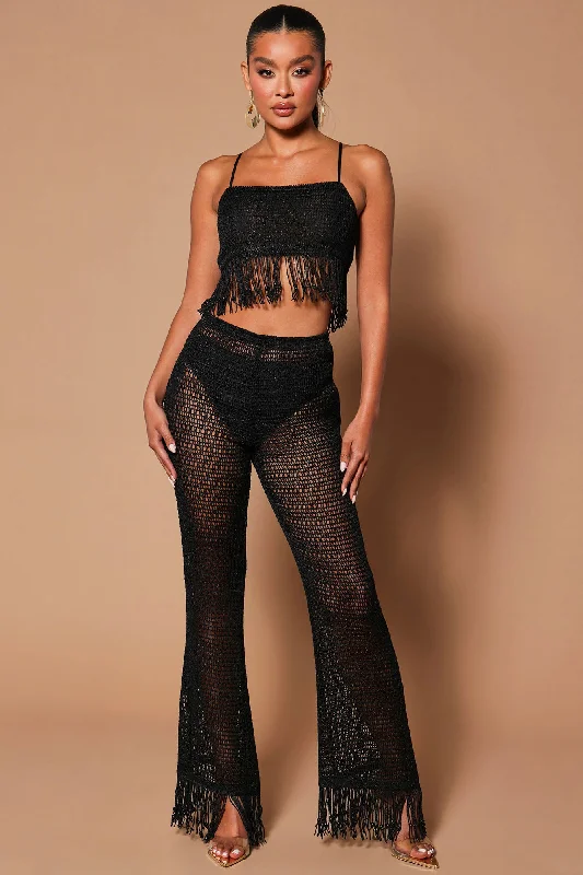 Bohemian Dreams Crochet Pant - Black