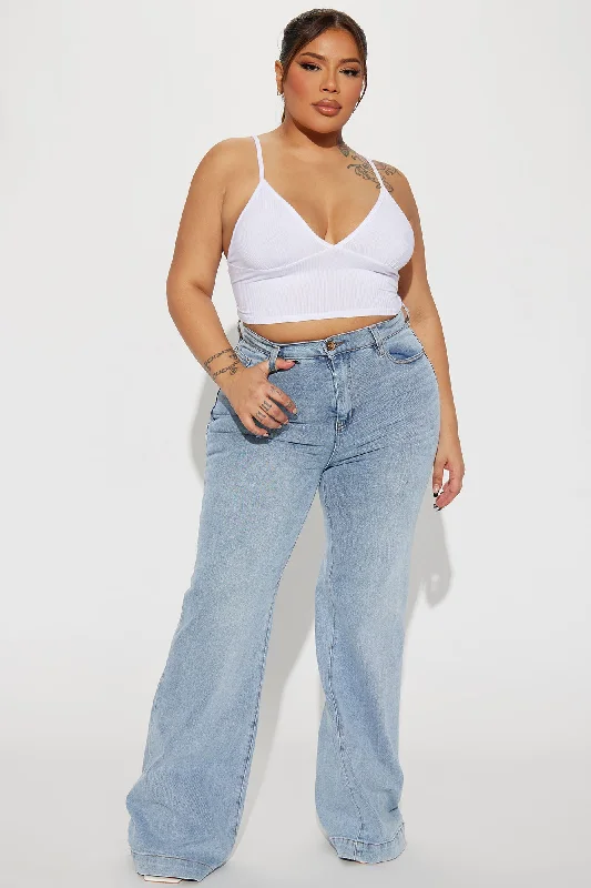 Bridge The Distance Wide Leg Jeans - Medium Blue Wash