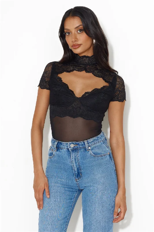 Bring The Heat Lace Bodysuit Black