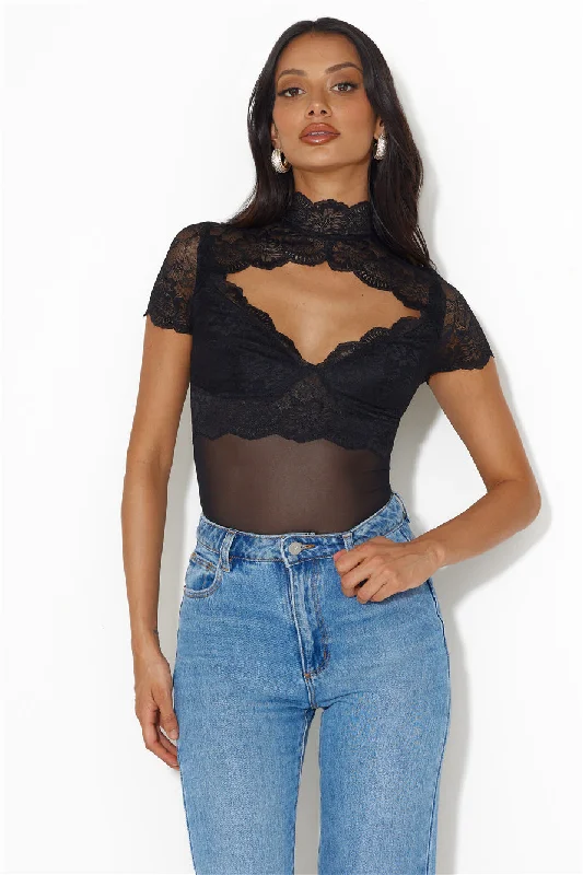 Bring The Heat Lace Bodysuit Black