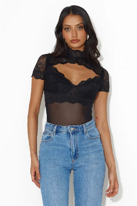 Bring The Heat Lace Bodysuit Black