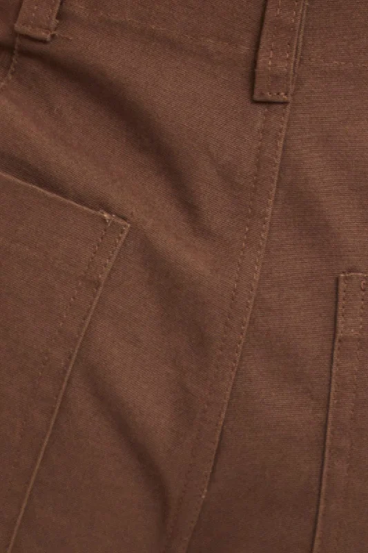 Brown Cargo Pants Mid Rise