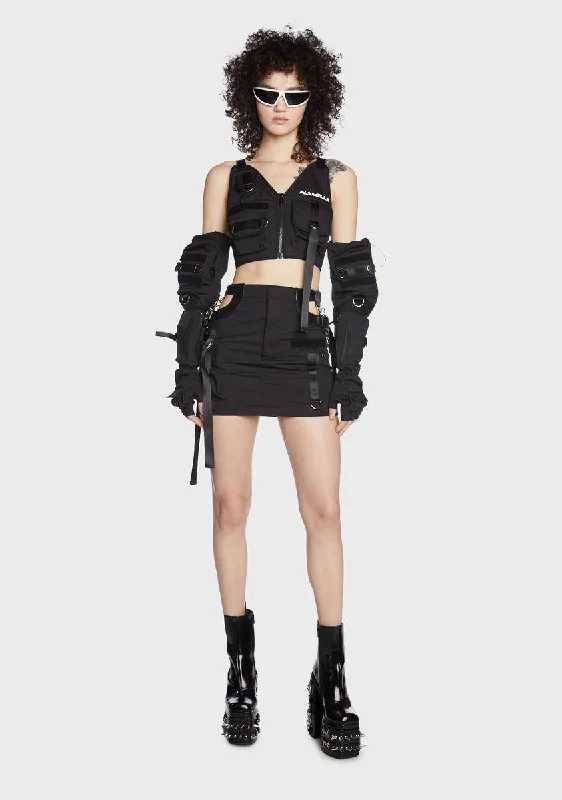 Bumster Cut-Out Mini Skirt