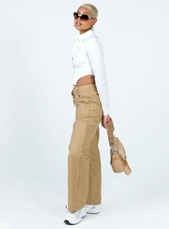 Burdem Low Waist Pants Camel