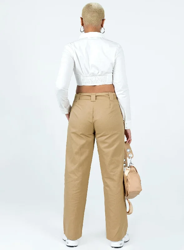 Burdem Low Waist Pants Camel