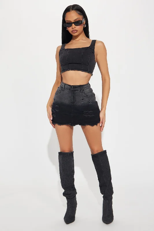 Burning Love Micro Mini Skirt - Black