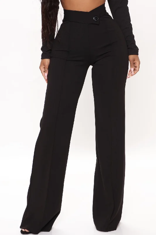 Call It Even Wide Leg Dress Pants - Black