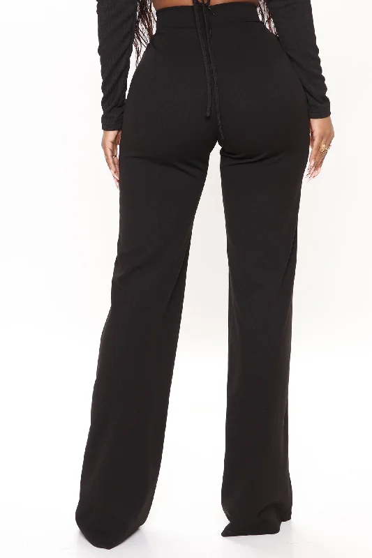 Call It Even Wide Leg Dress Pants - Black