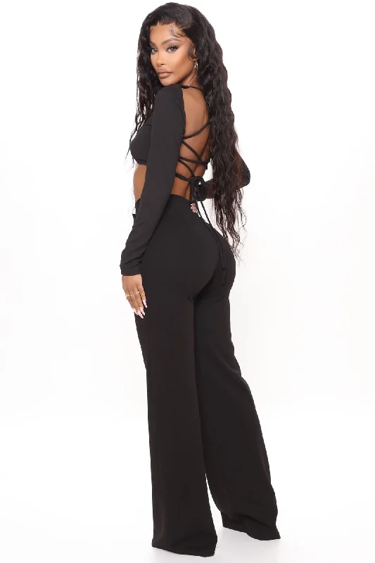 Call It Even Wide Leg Dress Pants - Black