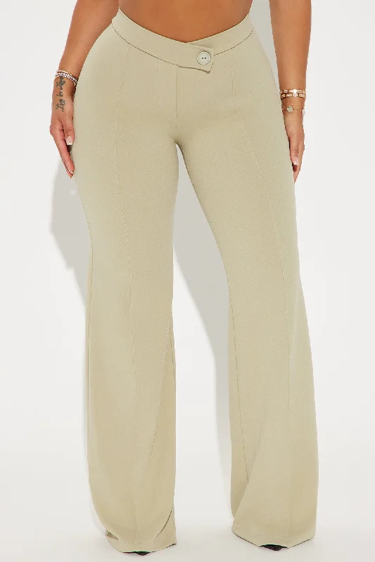 Call It Even Wide Leg Dress Pants - Sage