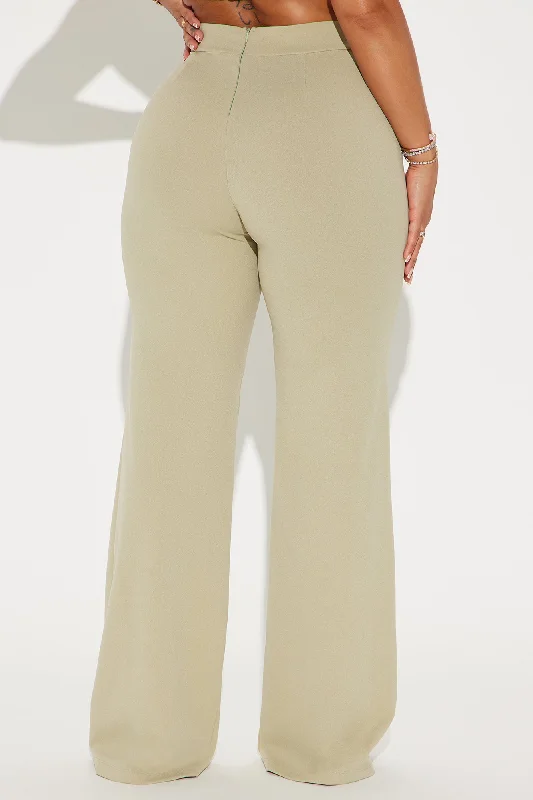 Call It Even Wide Leg Dress Pants - Sage