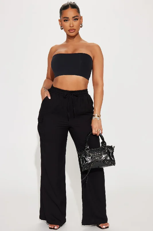 Camilla Wide Leg Cargo Pant - Black