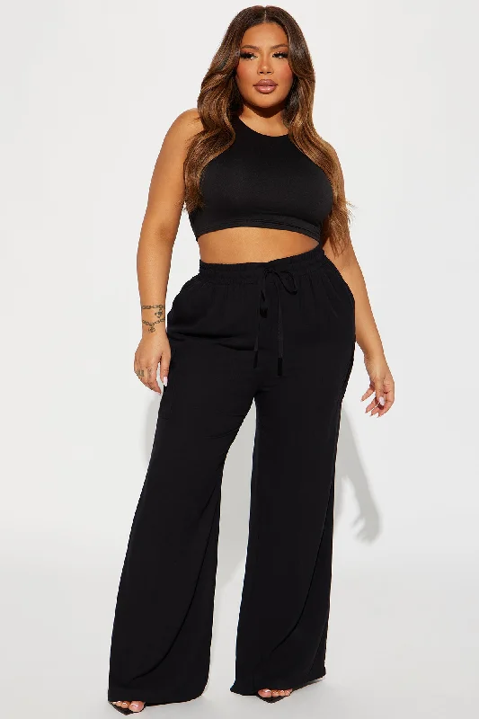 Camilla Wide Leg Cargo Pant - Black