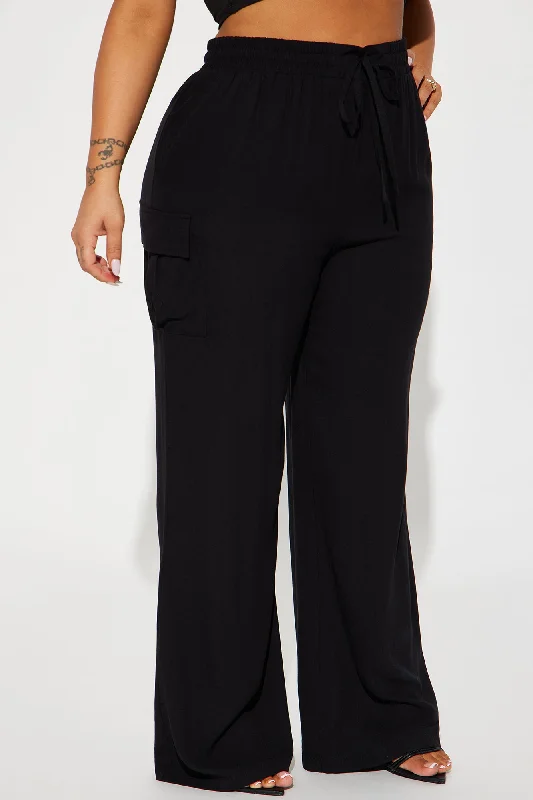 Camilla Wide Leg Cargo Pant - Black