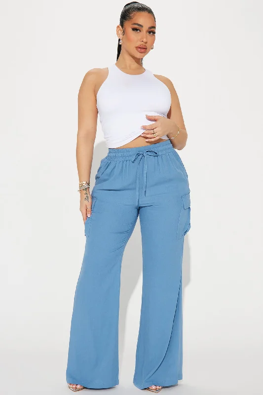 Camilla Wide Leg Cargo Pant - Blue