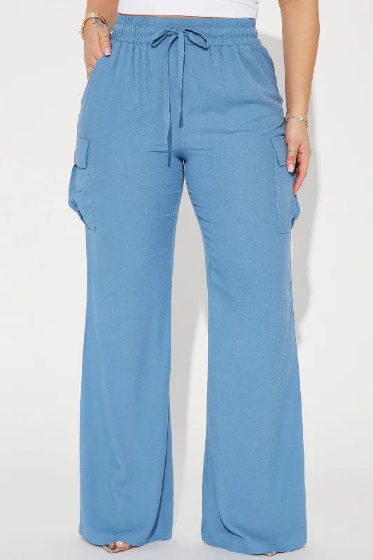 Camilla Wide Leg Cargo Pant - Blue