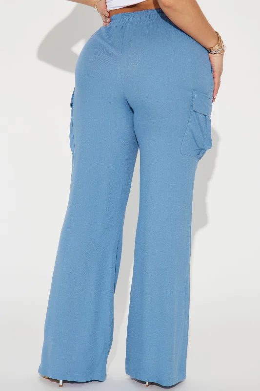 Camilla Wide Leg Cargo Pant - Blue