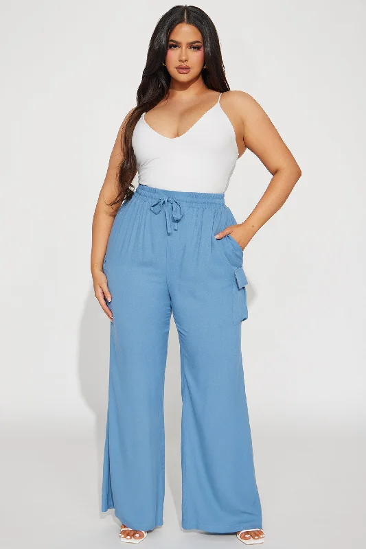 Camilla Wide Leg Cargo Pant - Blue