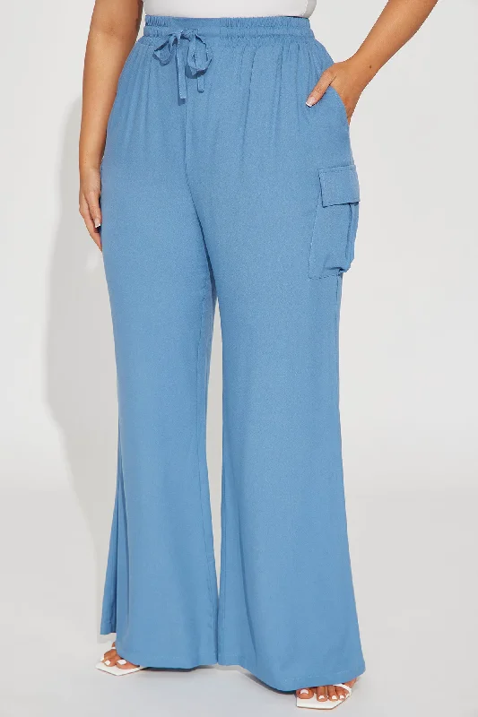 Camilla Wide Leg Cargo Pant - Blue