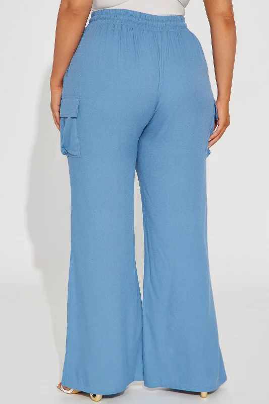 Camilla Wide Leg Cargo Pant - Blue