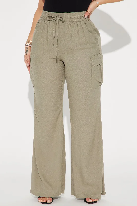 Camilla Wide Leg Cargo Pant - Charcoal