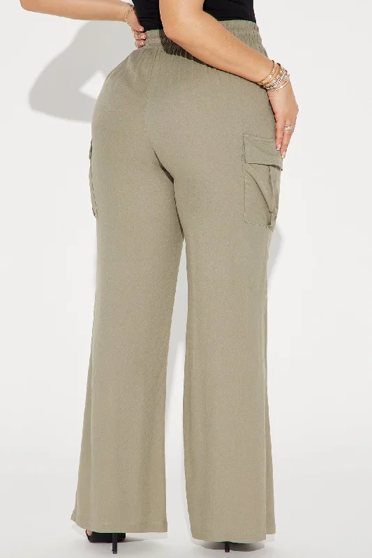 Camilla Wide Leg Cargo Pant - Charcoal