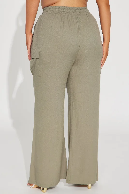 Camilla Wide Leg Cargo Pant - Charcoal