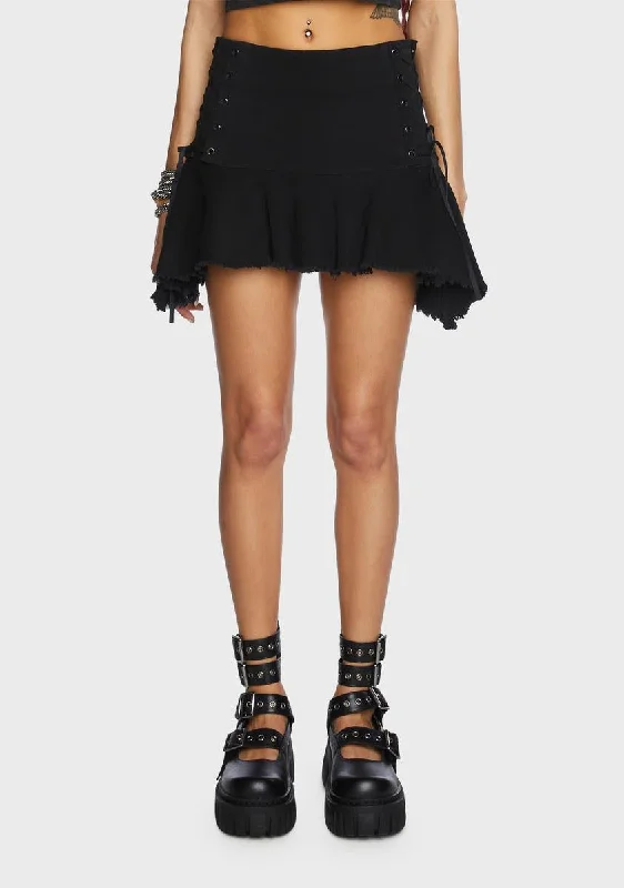 Can't Knock Me Down Lace-Up Skirt